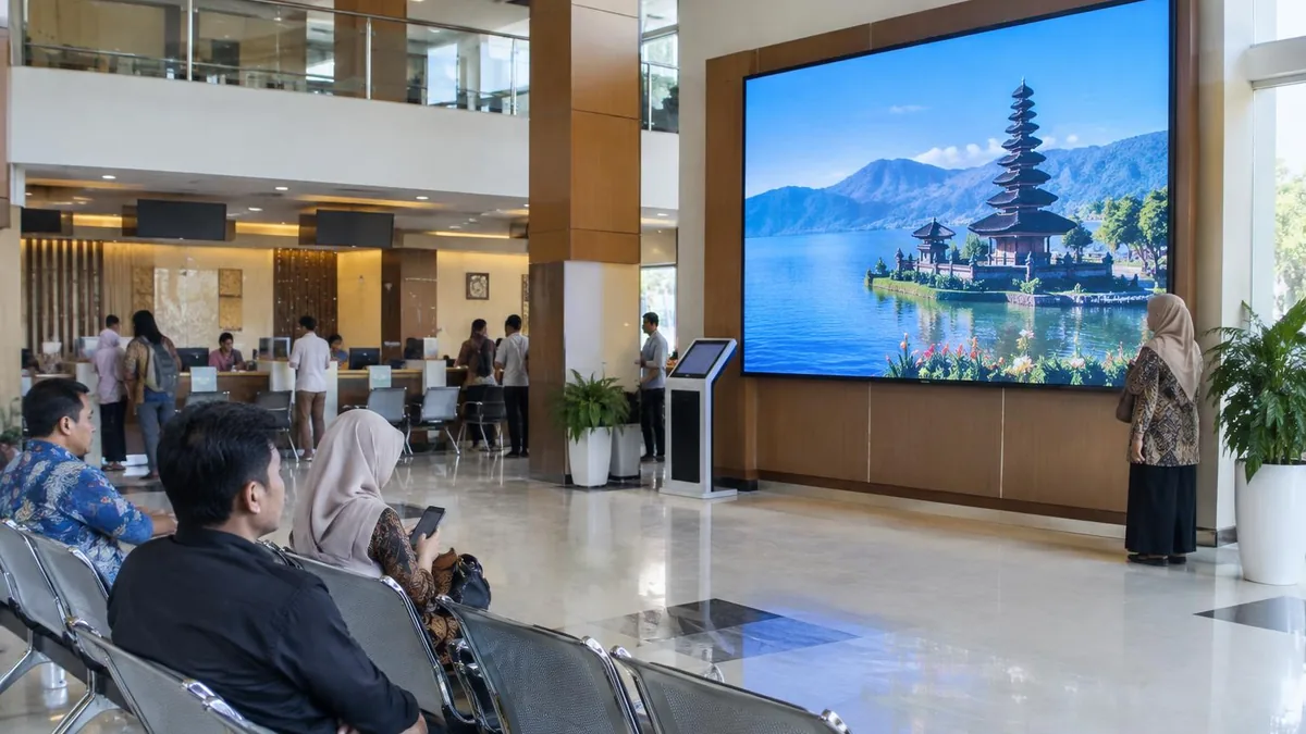 Videotron LED generik di area layanan publik instansi pemerintah