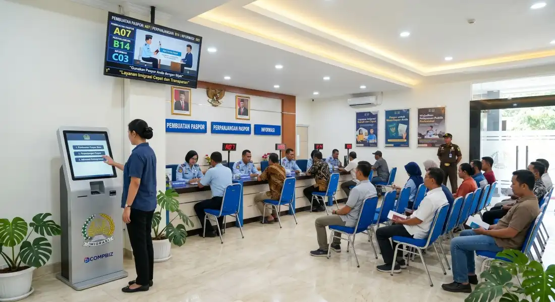 Vendor jual mesin antrian di Bogor dan sekitarnya lengkap dengan instalasi kiosk digital untuk instansi publik dari BCOMPBIZ
