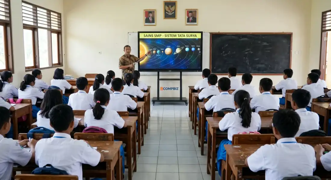 Smartboard interaktif 4K untuk edukasi sekolah dan ruang kelas kampus modern dari Bcompbiz Digital Teknologi