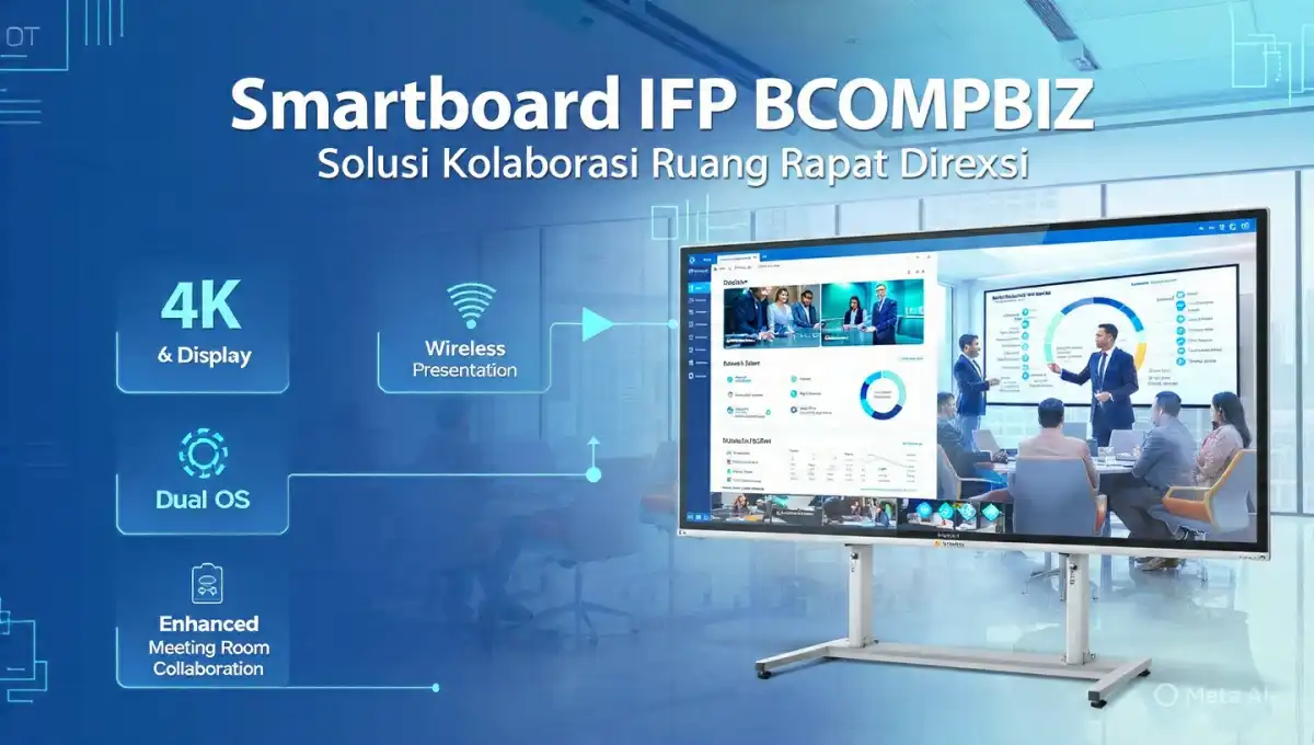 Layanan pengadaan Smartboard IFP Bcompbiz versi bisnis interactive flat panel display resolusi 4K untuk ruang rapat dan kolaborasi direksi
