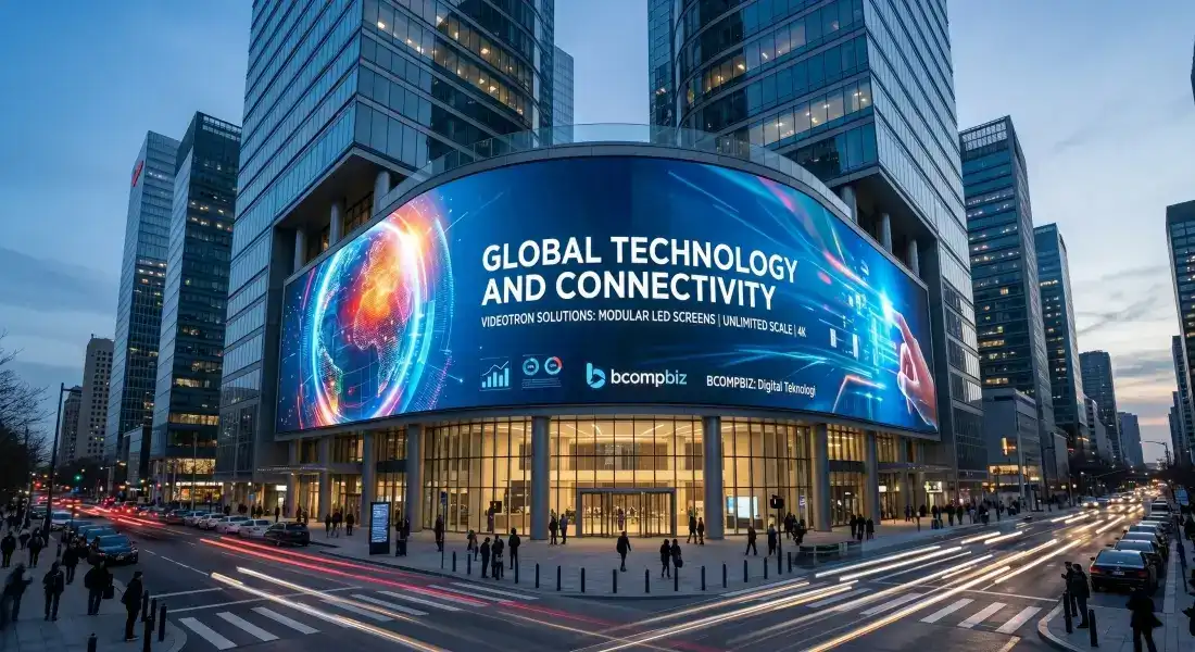 Pusat layanan pembuatan dan instalasi LED videotron raksasa outdoor tahan cuaca dan indoor resolusi tinggi dari Bcompbiz Digital Teknologi